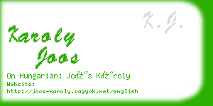 karoly joos business card